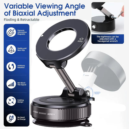 2026 Magnetic vacuum  car phone holder 360 adjustable mount
